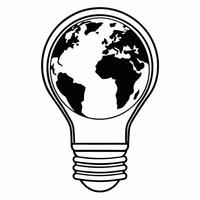 Flat Lightbulb and Earth Icon concept as A graphic combining a lightbulb and the Earth representing global innovation in ESG business Isolated on a white background suitabl Square Square vector