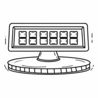 Flat Levitating vote counter concept as Close up of a digital vote counter hovering and slowly rotating in mid air Camera pans around the counter showcasing real time vote tallies Square Square vector