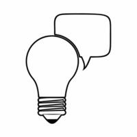Flat Lightbulb and Speech Bubble Icon concept as A illustration combining a lightbulb and a speech bubble representing idea exchange in ESG discussions Isolated on a white Square Square vector
