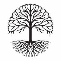 Flat Levitating white tree concept as Medium shot of a white tree floating with roots exposed Camera slowly rotates around the tree emphasizing growth and strong foundations Isol Square Square vector