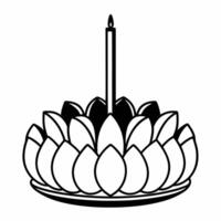 Flat Loy Krathong Floating on Water concept as Create a illustration of a Loy Krathong floating on water with a focus on the details of the banana leaves and flowers The de Square Square vector