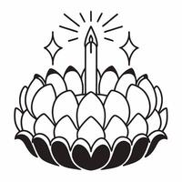 Flat Loy Krathong with Floating Gems concept as Create a illustration of a Loy Krathong surrounded by floating gems isolated against a white background The design highlight Square Set 3 Square vector