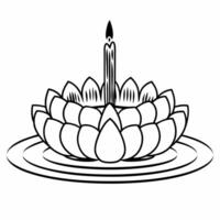 Flat Loy Krathong with Glowing Candles and Lotus on a Glossy River concept as Showcase Loy Krathong floating on a glossy river adorned with glowing candles and lotus flowers The d Square Square vector