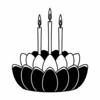 Flat Loy Krathong with Glowing Candles concept as Illustrate a Loy Krathong adorned with glowing candles isolated against a white background The design highlights the warm glow an Square Set 3 Square vector