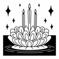 Flat Loy Krathong with Glowing Butterflies on a Glossy River concept as Capture Loy Krathong floating on a glossy river surrounded by glowing butterflies The design provides copy Square Set 4 Square vector