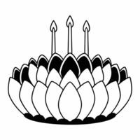 Flat Loy Krathong with Glowing Gems concept as Illustrate a Loy Krathong adorned with glowing gems isolated against a white background The design highlights the sparkling details Square Set 4 Square vector