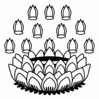 Flat Loy Krathong with Glowing Gems and Ribbons on a Plain Background concept as Create an image of Loy Krathong adorned with glowing gems and ribbons set against a plain backgroun Square Square vector