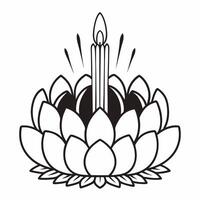 Flat Loy Krathong with Glowing Leaves concept as Illustrate a Loy Krathong adorned with glowing leaves isolated against a white background The design captures the warm and festive Square Set 2 Square vector