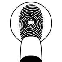 Flat Macro of Digital Fingerprint with Currency Symbol concept as A close up of a digital fingerprint overlayed with a glowing currency symbol The camera zooms in to emphasize sec Square Square vector