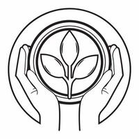Flat Macro of Hands Holding Sprouting Coin concept as A close up shot of hands holding a coin from which a small plant is sprouting The camera focuses on the plant symbolizing gro Square Square vector