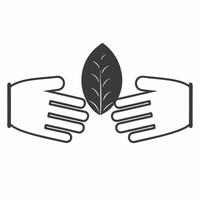 Flat Macro of Hands Passing a Leaf concept as A close up image of one hand passing a green leaf to another The camera focuses on the hands and leaf symbolizing the transfer of res Square Square vector