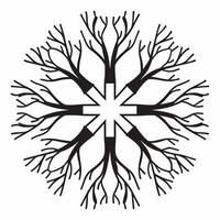 Flat Macro of Hands Holding Interconnected Roots concept as A close up image of hands holding a network of interconnected roots The camera zooms in to emphasize the complexity and Square Square vector
