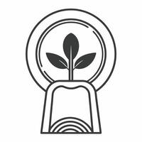 Flat Macro of Hand Touching Growing Digital Plant concept as A close up image of a fingertip touching a holographic plant sprouting upward The camera focuses on the point of conta Square Square vector