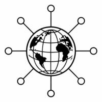 Flat Macro of Holographic Earth with Network Connections concept as A close up image of a holographic Earth with glowing network connections The camera focuses on the network line Square Square vector