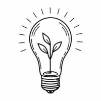 Flat Macro of Holographic Light Bulb with Plant Inside concept as A close up image of a glowing holographic light bulb containing a small plant The camera zooms in to highlight th Square Square vector