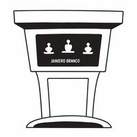 Flat Meditation pose outline podium concept as Close up of a podium with simple white outlines depicting various meditation poses Camera slowly pans across the podium emphasizing Square Square vector