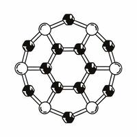 Flat Molecular restructuring for circular economy concept as Macro view of molecules breaking apart and reforming into new structures Camera tracks the transformation symbolizing Square Set 2 Square vector