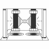 Flat Nanoscale smart contract assembly concept as Tracking shot of molecular machines assembling a complex structure As the structure forms it reveals itself to be a smart contrac Square Square vector
