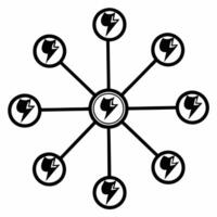 Flat Networking web of sustainable business partnerships concept as Animation of a growing network web with nodes representing different sustainable businesses and industries Came Square Square vector