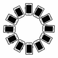 Flat Neural sentiment analysis swarm concept as Macro view of a swarm of nano devices performing real time voter sentiment analysis Camera moves through the swarm showing data pro Square Square vector