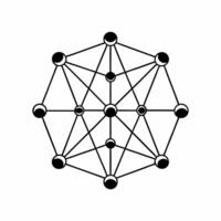 Flat Neural network mapping stakeholder relations concept as Close up of a pulsating neural network representing stakeholder relationships Camera moves through the network reveali Square Square vector