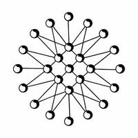 Flat Neural network mapping stakeholder relations concept as Close up of a pulsating neural network representing stakeholder relationships Camera moves through the network reveali Square Set 2 Square vector