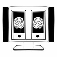 Flat Neuro feedback polling station concept as Close up of a voters brain activity being monitored during the voting process Camera pans across the sleek neuro sensors and data di Square Square vector