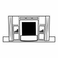 Flat Newspaper headline frame with voting booth concept as Medium shot of a frame made from newspaper headlines about the election with a voting booth in the center Camera slowly Square Square vector