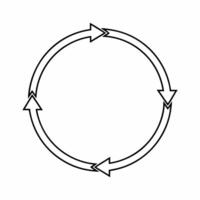 Flat Orbiting circular economy diagram with community elements concept as Close up of a circular diagram representing the circular economy concept rotating in space Camera moves a Square Square vector