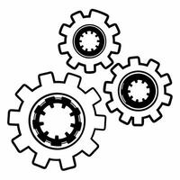 Flat Orbiting gears with embedded nature scenes concept as Macro view of mechanical gears floating and rotating each containing miniature nature scenes Camera pans across the gear Square Square vector