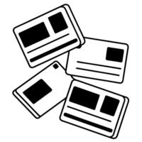 Flat Plain backdrop with floating ID cards concept as Clean light background with voter ID cards floating in zero gravity Camera tracks individual cards as they rotate Ample copy Square Square vector