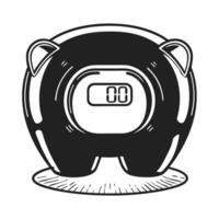Flat Piggy bank with digital price tag concept as of a sleek modern piggy bank with a digital price tag display on its side showing changing numbers isolated on white The p Square Square vector