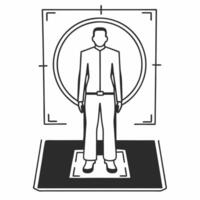 Flat Plain background with holographic integrity guardian concept as Wide shot of a plain backdrop with a holographic figure representing an election integrity guardian Camera cir Square Square vector
