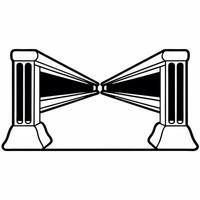 Flat Plain Bridge with Copy Space concept as A plain bridge silhouette stretches across a glossy white background leaving ample copy space above The camera captures a side angle e Square Square vector