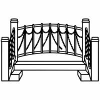 Flat Plain Bridge with Growing Vines and Copy Space concept as A plain bridge with growing vines stretches across a glossy white background leaving ample copy space above The came Square Square vector
