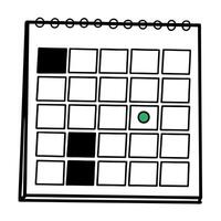 Flat Plain Calendar with Copy Space concept as A plain calendar page marked with a green circle lies on a glossy white surface with ample copy space above The camera captures a to Square Square vector