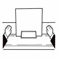 Flat Plain gradient with shadow puppets concept as Soft gradient background with shadow puppets acting out voting scenes Camera pans across the silhouettes Wide copy space for st Square Square vector