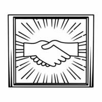 Flat Plain gradient backdrop with handshake silhouette concept as Slow zoom out from a silhouetted handshake against a plain gradient background Subtle light flares emphasize the Square Square vector