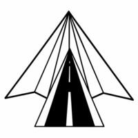 Flat Plain gradient with rising paper airplane concept as Dolly shot following a paper airplane rising against a plain gradient background The planes trajectory forms an upward ar Square Square vector