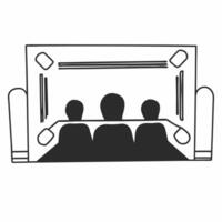 Flat Plain gradient with silhouetted campaign rally concept as Soft gradient background from light to dark blue with black silhouettes of a campaign rally scene Camera pans across Square Square vector