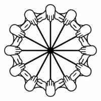 Flat Plain Hands Holding Network Lines with Copy Space concept as Plain hands hold glowing network lines on a glossy white background leaving significant copy space above The came Square Square vector