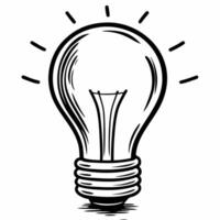 Flat Plain Light Bulb with Copy Space concept as A plain light bulb stands upright on a glossy white surface with ample copy space to the right The camera captures a close up shot Square Square vector