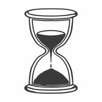 Flat Plain Hourglass with Copy Space concept as A plain hourglass stands on a glossy white surface with ample copy space above The camera captures a close up front view focusing o Square Square vector