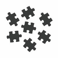Flat Plain Puzzle Pieces with Copy Space concept as A set of plain puzzle pieces scattered on a glossy white surface with ample copy space above The camera captures an overhead sh Square Set 2 Square vector