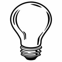 Flat Plain Light Bulb with Copy Space concept as A plain light bulb stands upright on a glossy white surface with ample copy space to the right The camera captures a close up shot Square Set 2 Square vector
