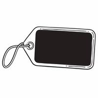 Flat Plain Price Tag with Copy Space concept as A plain price tag with a string lies on a glossy white surface with significant copy space to the right The camera captures a close Square Square vector