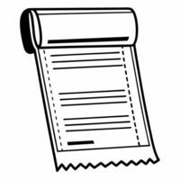 Flat Plain Receipt with Copy Space concept as A plain receipt lies on a glossy white surface with ample copy space to the right The camera captures a top down close up focusing on Square Square vector