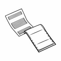 Flat Plain Shopping Receipt with Barcodes concept as A plain shopping receipt with visible barcodes lies on a glossy white surface leaving ample copy space to the right The camera Square Square vector