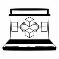 Flat Podium with blockchain vote ledger concept as Close up of a podium displaying a visual representation of a blockchain recording votes Camera moves along the chain revealing i Square Square vector