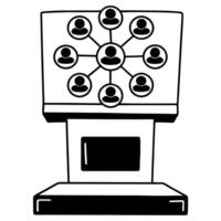 Flat Podium with holographic donation network concept as Close up of a podium projecting a holographic network of donor connections Camera moves through the network revealing dona Square Square vector